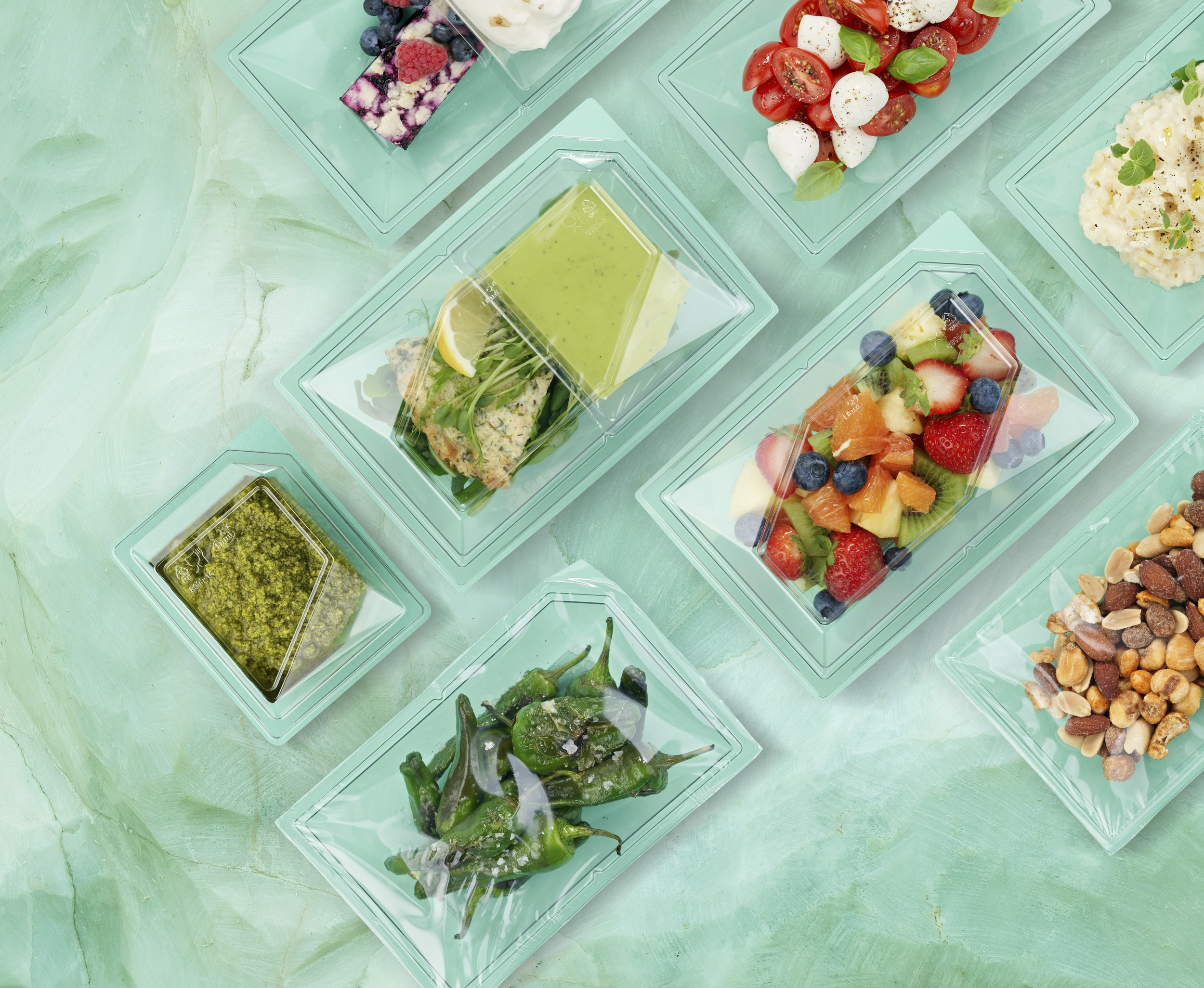 Closeup surface marble pattern at green marble stone wall texture background